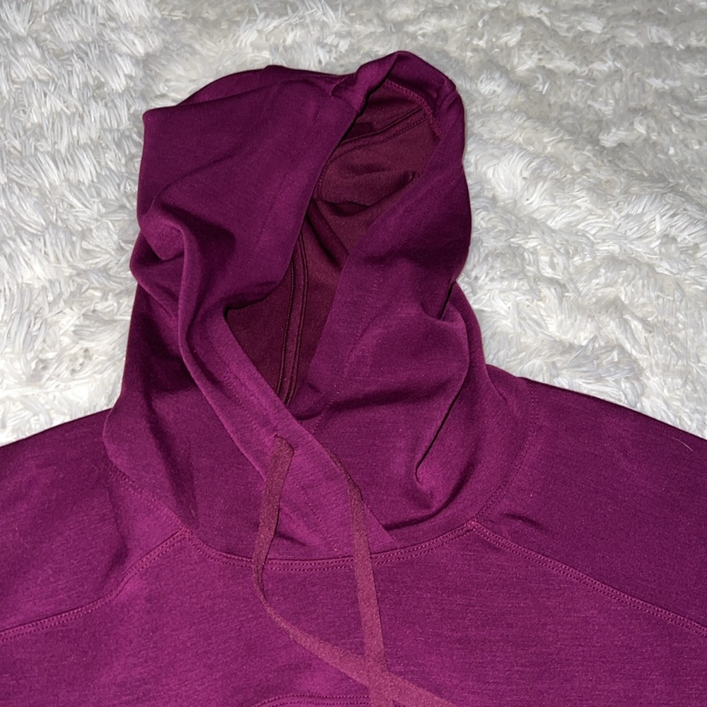 90 Degree by Reflex Soft Scuba Zone Hoodie Color Plum Size XL P2P 25” NWT - Picture 2 of 6